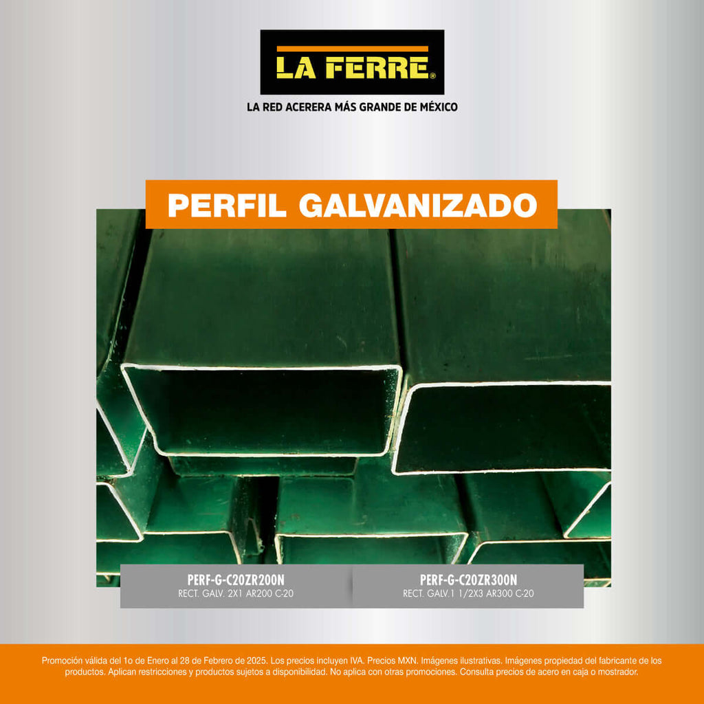 Perfil Rectangular Galvanizado